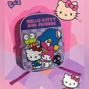 Sanrio Hello Kitty & Friends Backpack Purple Kids Bag My Melody Kuromi Keroppi